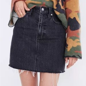 Rigid Denim Straight Mini Skirt in Hideaway Wash